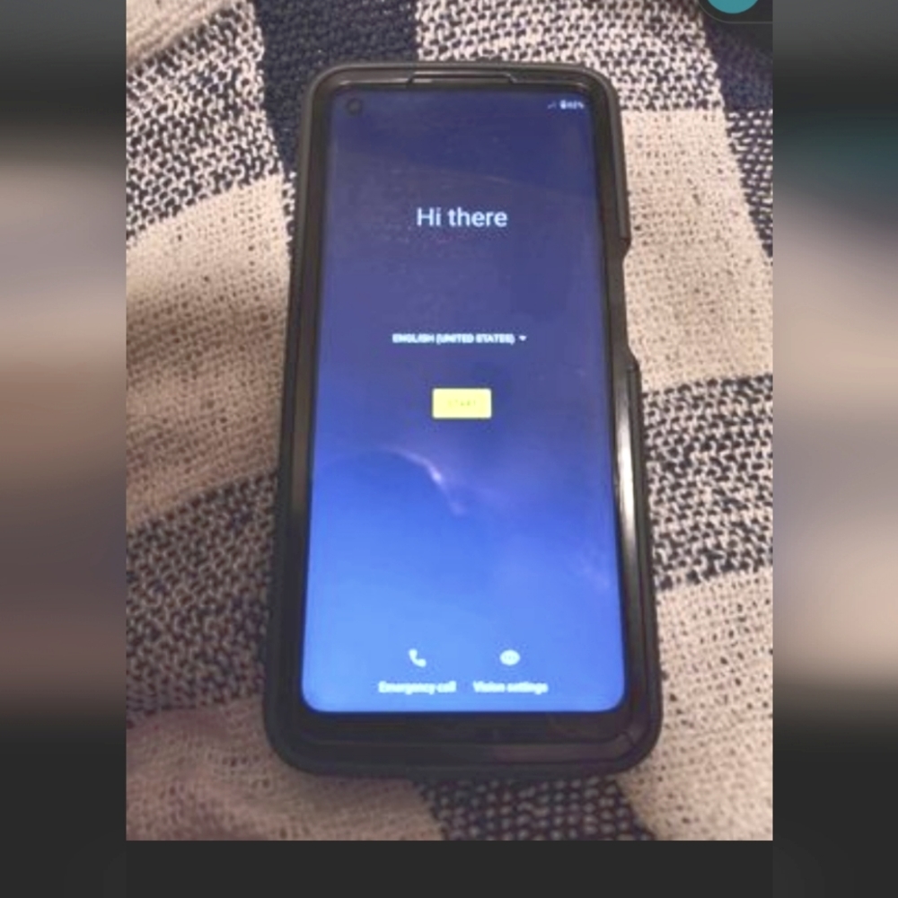 Moto G Power w/case (flowers)
